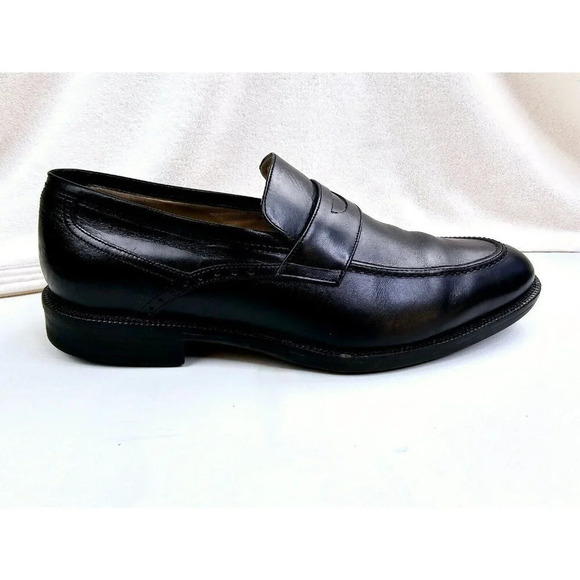 Johnston Murphy Signature Series Size 11.5M Mens Black Sheepskin Leather Loafers - Picture 1 of 12
